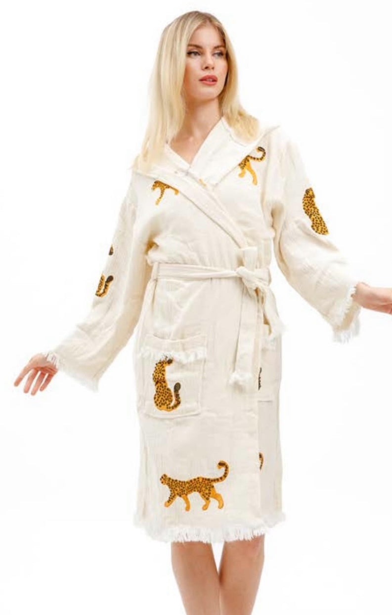 Cheetah Robe (Hood and pockets)